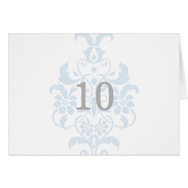 Carte de numéro de table de Damas subtiles bleues (Devant horizontal)