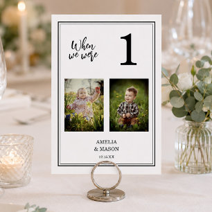 Carte de numéro de table de mariage avec photo de