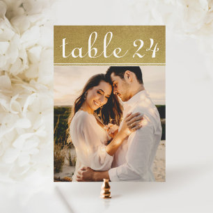 Carte de numéro de table de mariage avec reflets d