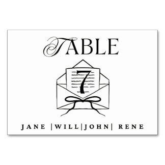 Carte de numéro de table de mariage – Conception m