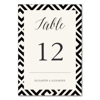 Carte de numéro de table de Mariage géométrique de