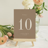 Carte de numéro de table de mariage OASIS Taupe