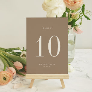 Carte de numéro de table de mariage OASIS Taupe