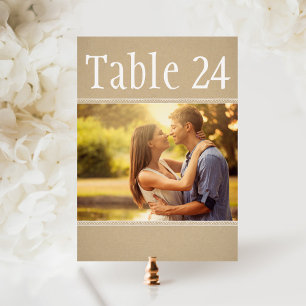 Carte de numéro de table de mariage photo Kraft ru