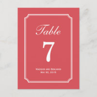 Carte de numéro de table de Mariage simple à chois