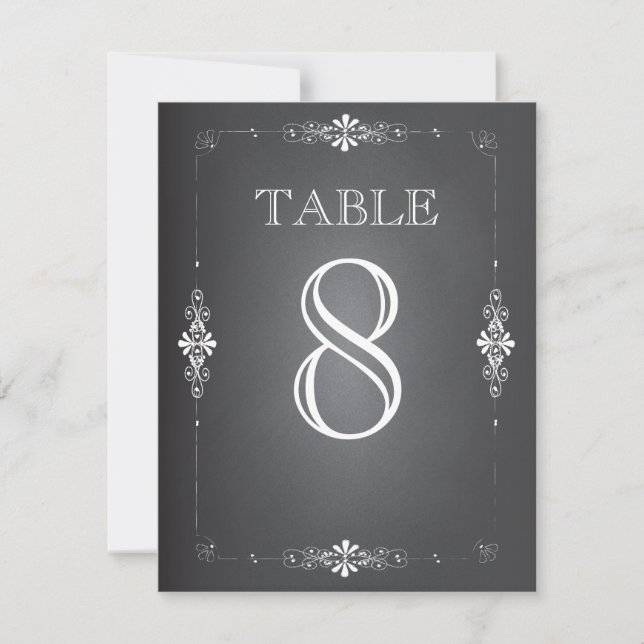 Carte de numéro de table de réception de mariage s (Devant)