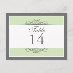 Carte de numéro de table décorative moderne
