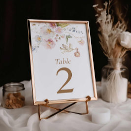 Carte de numéro de table du Baby shower fleur sauv