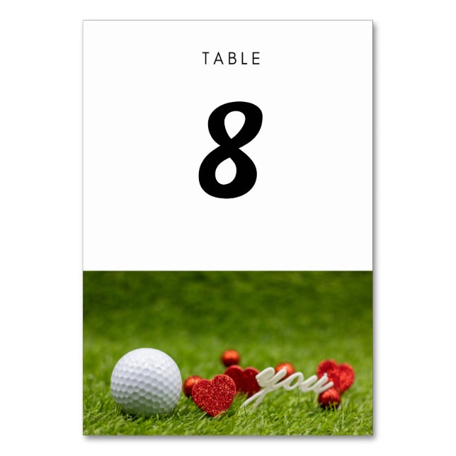 Carte de numéro de table du Mariage de golf Bride  (Par défaut)