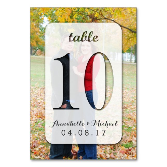 Carte de numéro de table du Mariage photo personna (Par défaut)