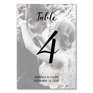 Carte de numéro de table du Mariage photo personna