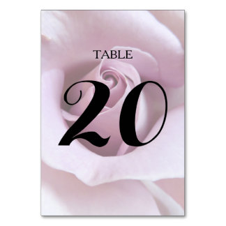 Carte de numéro de table du Mariage Rose Lavender
