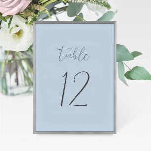 Carte de numéro de table Dusty Blue Mariage
