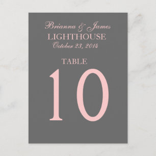 Carte de numéro de table Elegant Grey and Pink Mar