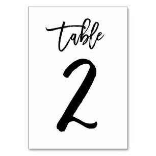 Carte de numéro de table élégante écrite à la main