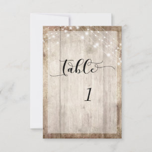 Carte de numéro de table en bois Brown clair et lu