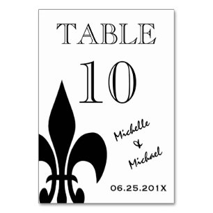 Carte de numéro de table Fleur de Lis