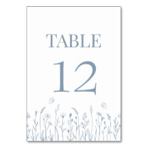Carte de numéro de table fleur sauvage et papillon