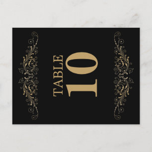 Carte de numéro de table fleurie élégante