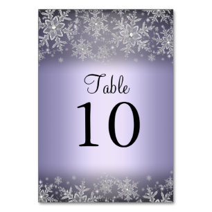 Carte de numéro de table flocon de neige cristal v