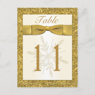 Carte de numéro de table Gold FAUX Parties scintil