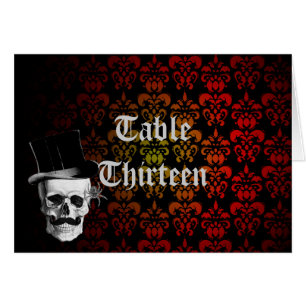 Carte de numéro de table gothique steampunk