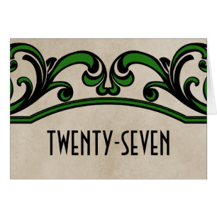 Carte de numéro de table Green Gothic Swirls