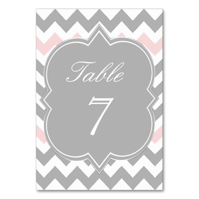 Carte de numéro de table gris rose (Par défaut)