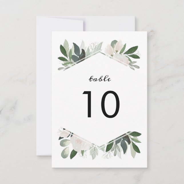 Carte de numéro de table Jardin (Devant)