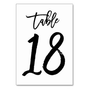 Carte de numéro de table lettres main chic Table