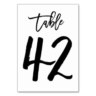 Carte de numéro de table lettres main chic   Table