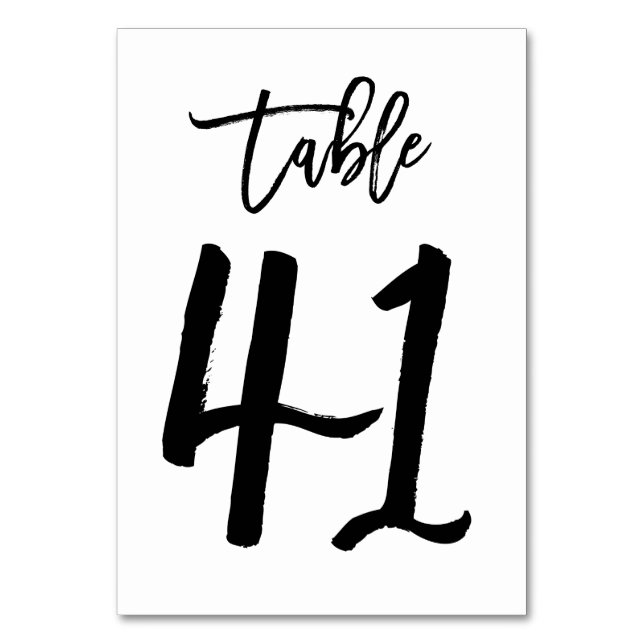 Carte de numéro de table lettres main chic | Table (Par défaut)