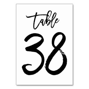 Carte de numéro de table lettres main chic Table