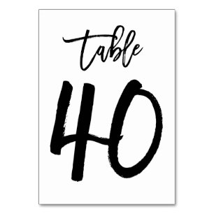 Carte de numéro de table lettres main chic Table