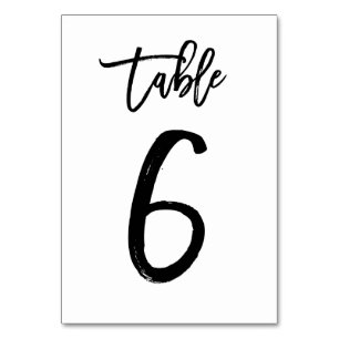 Carte de numéro de table lettres main chic Table