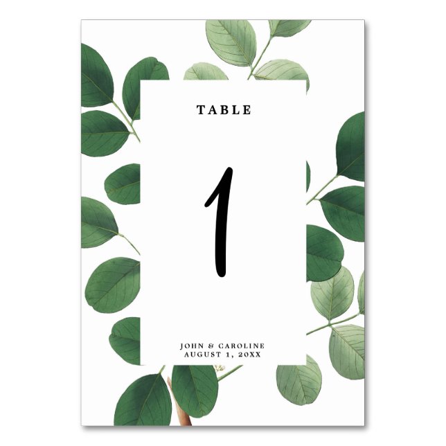 Carte de numéro de table mariage botanique (Par défaut)