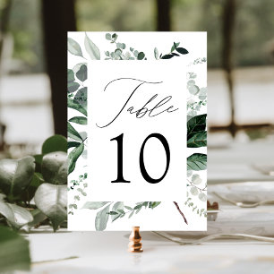 Carte de numéro de table Mariage de verdure abonda