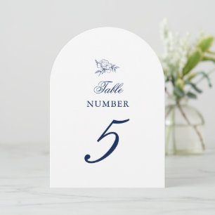 Carte de numéro de table minimaliste croquis nupti
