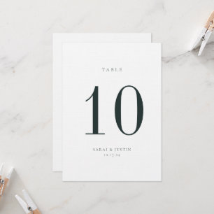 Carte de numéro de table minimaliste Mariage Emera