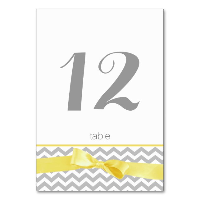 Carte de numéro de table moderne Zigzag et Yellow  (Par défaut)