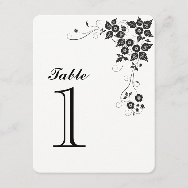 Carte de numéro de table numéro 1 (Devant)