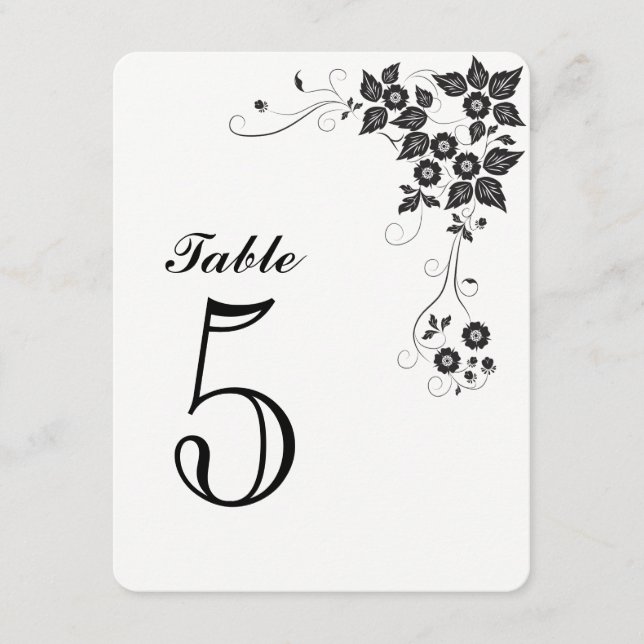 Carte de numéro de table Numéro-5 (Devant)