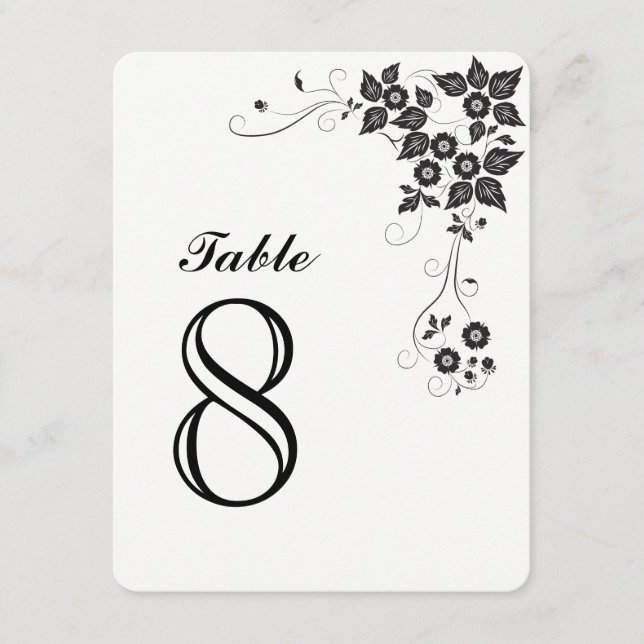 Carte de numéro de table numéro-8 (Devant)