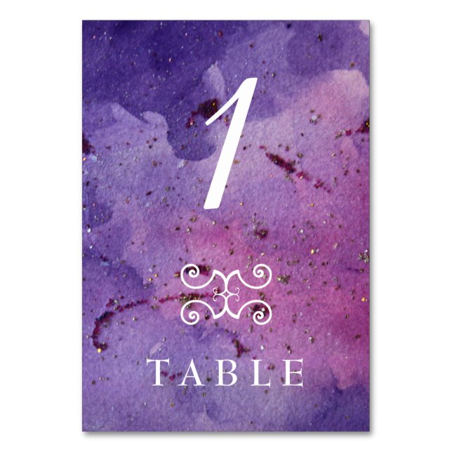 Carte de numéro de table personnalisée avec aquare (Par défaut)