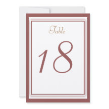 Carte de numéro de table pour mariage au Marsala