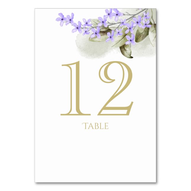 Carte de numéro de table Purple Lilac (Par défaut)