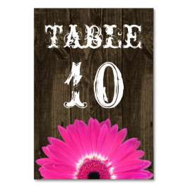 Carte de numéro de table Rustic Hot Rose Mariage