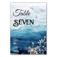 Carte de numéro de table Rustic Ocean Mariage
