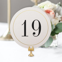 Carte de numéro de table Shimmer Gold Circle éléga