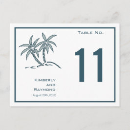 Carte de numéro de table Tropical Blue Twin Palm T